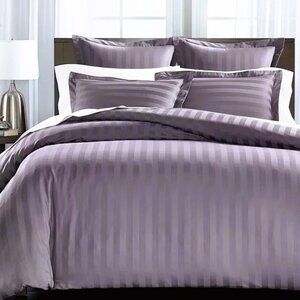 new LILAC PURPLE Wamsutta Dream Zone STRIPED 2-pc 100% Cotton TWIN Comforter Set